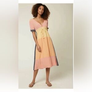 NWT O’Neill Phaedra Color block Midi Dress Size S